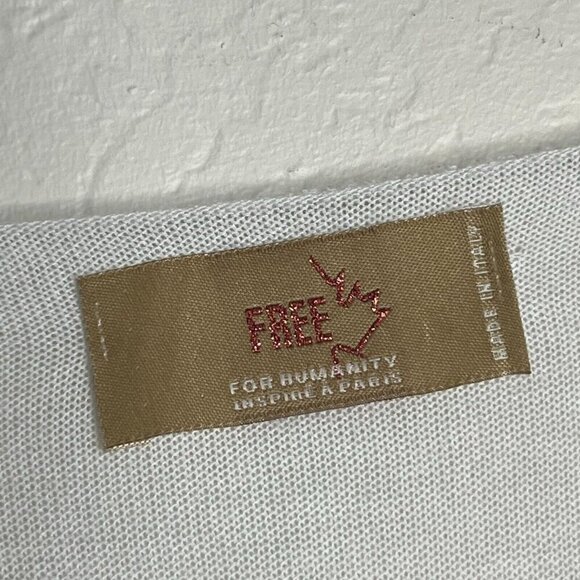 Free For Humanity White long Sleeve Viscose‎ Blend Knit Top Silver Lining Medium - Picture 4 of 7